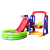 Import Multifunction combination colorful home indoor plastic slide and swing playground basketball toys from China