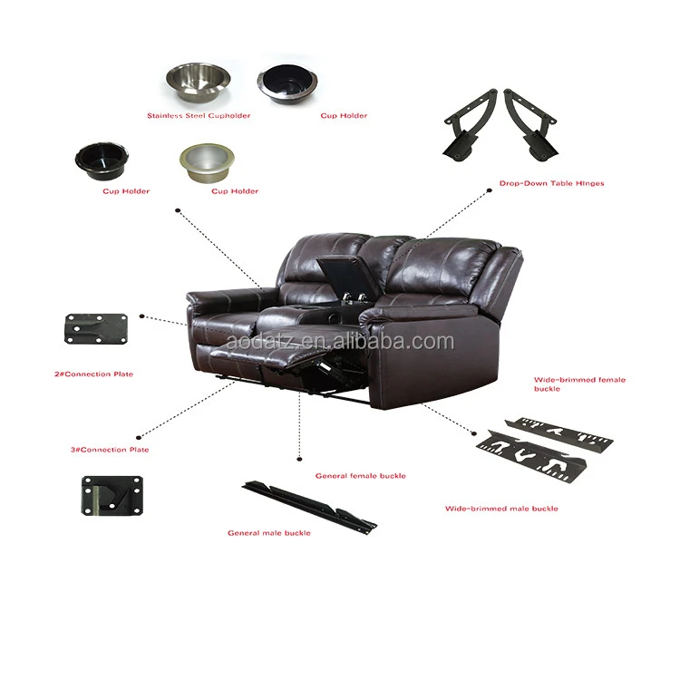 Multiple optional manual recliner office chair rocking mechanism parts