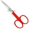 Nail Scissors for Fingernails - Professional for Men and Women - Curved (Red)