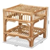 Natural cane handmade rattan console table simple design corner table with magazine storage for home terrace decoration