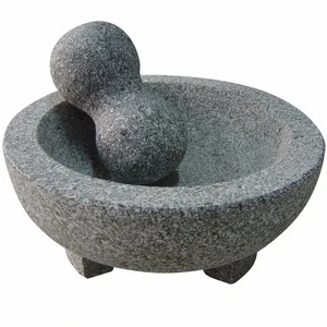 Natural Granite Molcajete With Tejolote