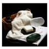 Natural white Marble bathroom sets natural stone crafts bathroom accessories soap dispenser brush holder