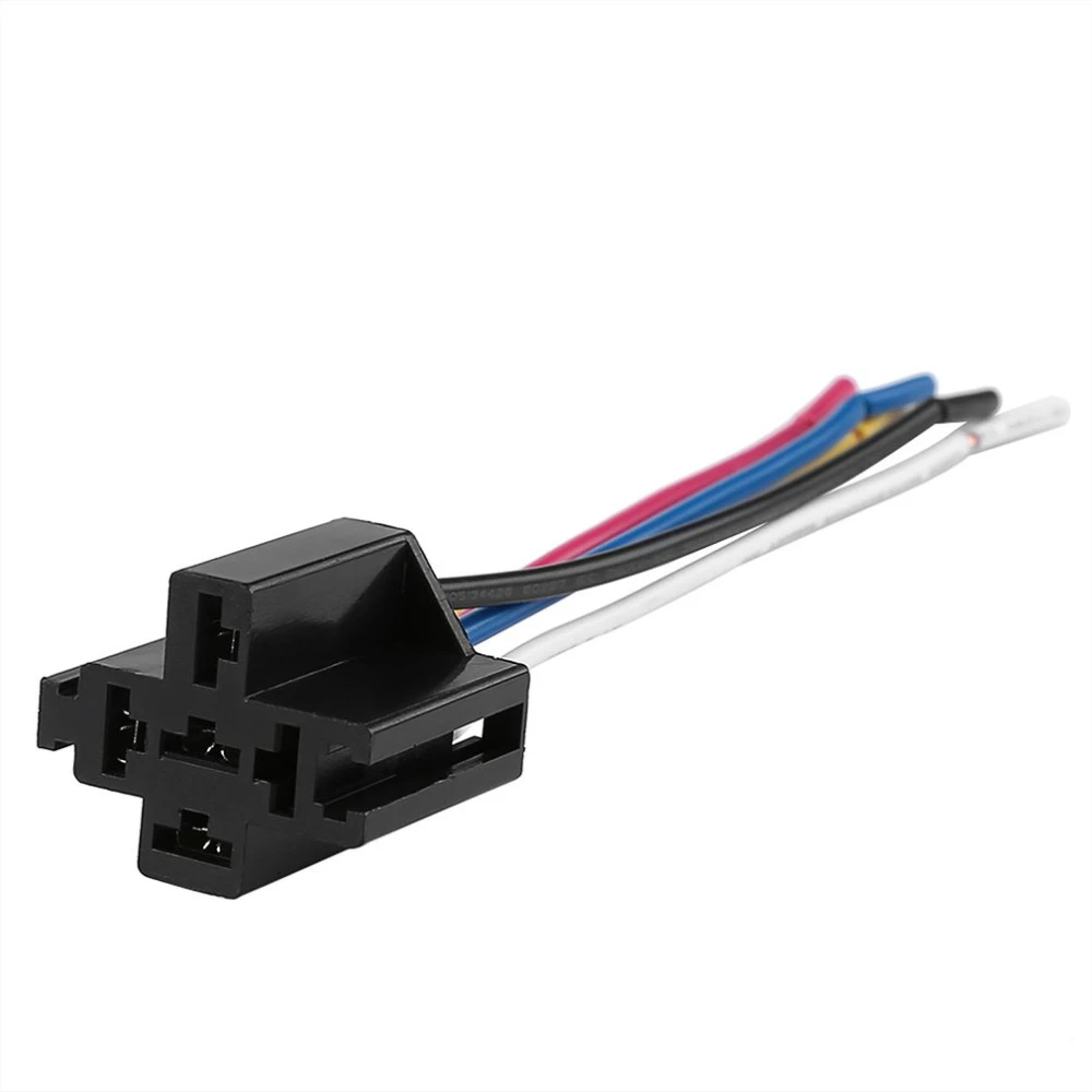 New Car Relay 5 Pin 5 Wire For Car Automotive Relay Meticulous Plastic Replacing Parts Relay Socket Harness Drop Shipping