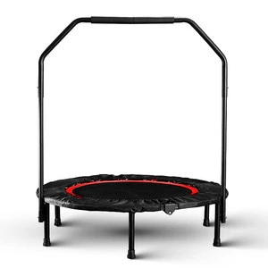 NEW collapsible Silent Trampoline with Adjustable Handle Bar Fitness indoor Trampoline Bungee Rebounder Jumping Cardio Trainer