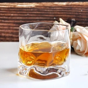New creative high quality irregular crystal wine whisky glasses twisted whiskey shot glass cups liquor