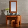 New design luxury leather gold dresser set  dresser with mirror furniture make up dresser