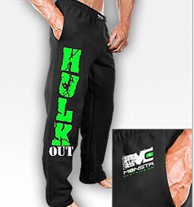 NEW Mens Workout MONSTA Hulk Out Sweatpants Bodybuilding Wear Sweat Pants
