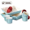 New product heat resistant blue ceramic bakeware set