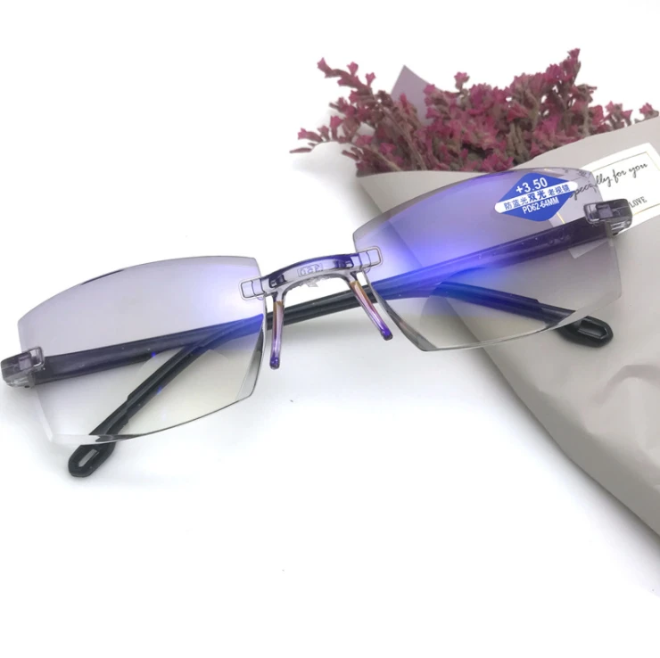 New rimless reading glasses bifocal reading glasses blue light blocking glasses SP804 in stock