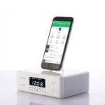 New style plastic speaker wireless charger with alarm clock