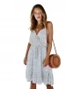 New summer 2021 womens sleeveless polka-dot V-neck mini backless party dress with straps