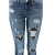 Import Newest design skinny stretch destroyed patches women denim jeans from China