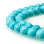Nice Smooth Round Blue Turquoise Gemstone Loose Beads