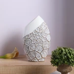 Nordic style retro design restaurant hotel antique resin tall large flower floor vase for home decor