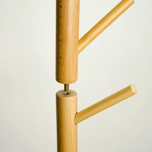 Nordic Style Wooden Standing Coat Rack With Custom Hooks Wood Tree Stand Coat Racks