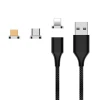 Nylon braided fast charging 3 in 1 magnetic usb cable