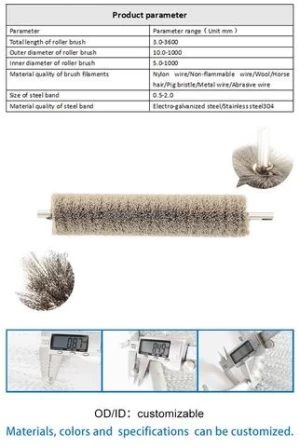 Nylon Spiral Roller Brushes Rotary Brush Cleaning Spiral Bristle Rollers