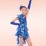 OEM Girls Latin Practice Children Dance Costume Performance Stage Wear Training Dancewear