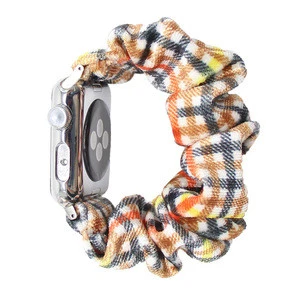 OEM Soft Elastic Fabric Strap Smart Watch Band For Apple Watch Band 38MM 40MM With Striped Lattice