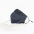 Import Office Work Fashion Navy Blue Cotton Silk Satin Designer Facemask with Pearl Chain from China