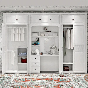 On sale 100% customized dressing table design solid wood wardrobe manufacturers direct