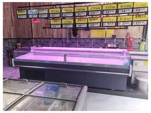 Open seafood fresh fish meat refrigerator freezer refrigeration equipment for fish