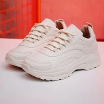 or20663a hot selling product good price stock a lot high quality pu mid heel lady sneakers lace up breather women sport shoes