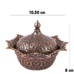 Ottoman Designed Bronze Colored Covered Tea Coffee Sugar Turkish Delight  Pot