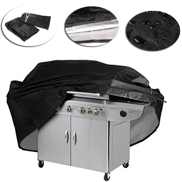 Outdoor garden bbq accessories heavy dirty black waterproof rain barbecue gas grill cover