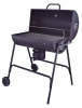 Outdoor Picnic Smoker Food Meat Kebab Barrel Charcoal BBQ Grill with 420 SQ Cooking Area  Wheels Ash Catcher