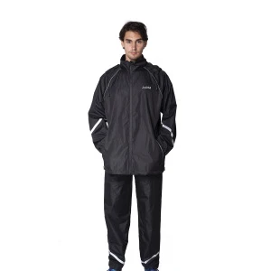 Outdoor spilt rain coats mens waterproof rain gear 2 pcs rain suit PU coated raincoat