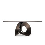 Oval -Shape Solid wood dining table circles marble restaurant table sample luxury villa hotel Negotiation table