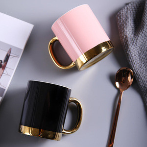 P59 golden edge ceramic ins coffee milk couple mugs with handle