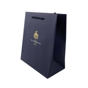 Paper bags with your own logo recyclable kraft paper jewellery bag with logos in golden stamping