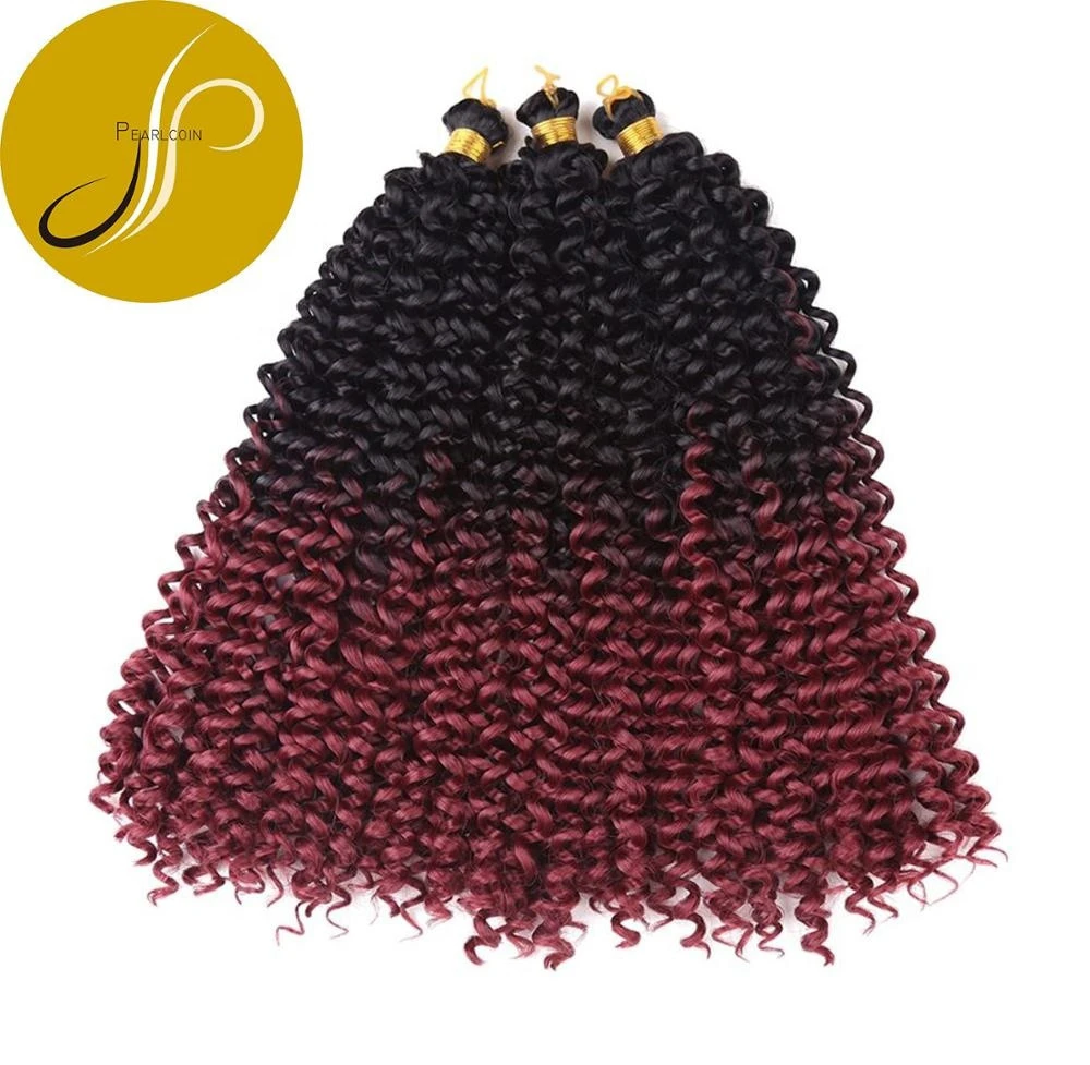 PEARLCOIN WHOLESALE FACTORY PRICE Freetress Water Wave Crochet Hair Synthetic Crochet Braiding Hair Extensions Solid Ombre Color