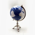 Plastic Decorative World Globe with Aluminium 3 legs base