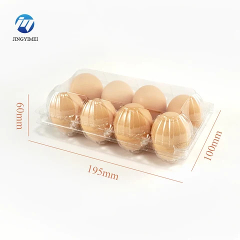 Buy Plastic Egg Cartons Reusable For 8 Cells Clear Plastic Egg Cartons ...