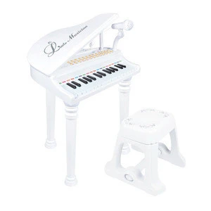 Plastic musical electronic instrument with microphone toy piano kids