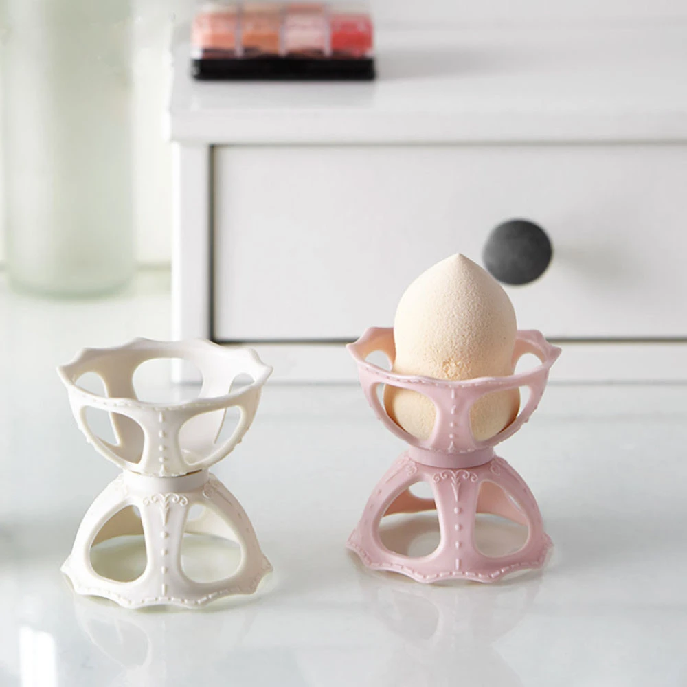 Plastic sink removable flower shape makeup egg blender holder air puff stand sponge holder