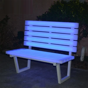 Plastic waterproof outdoor furnitures LED light patio benches for parks and gardens