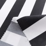 100 Polyester Custom Design Black and White Stripes Mini Matt Printed Fabric for dress