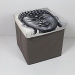Polyester Square Folding Storage Stool/Storage Seat/Storage ottoman