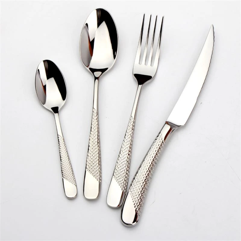 Popular design 24 piece cutlery set with high quality stainless steel 18/10 color box packing