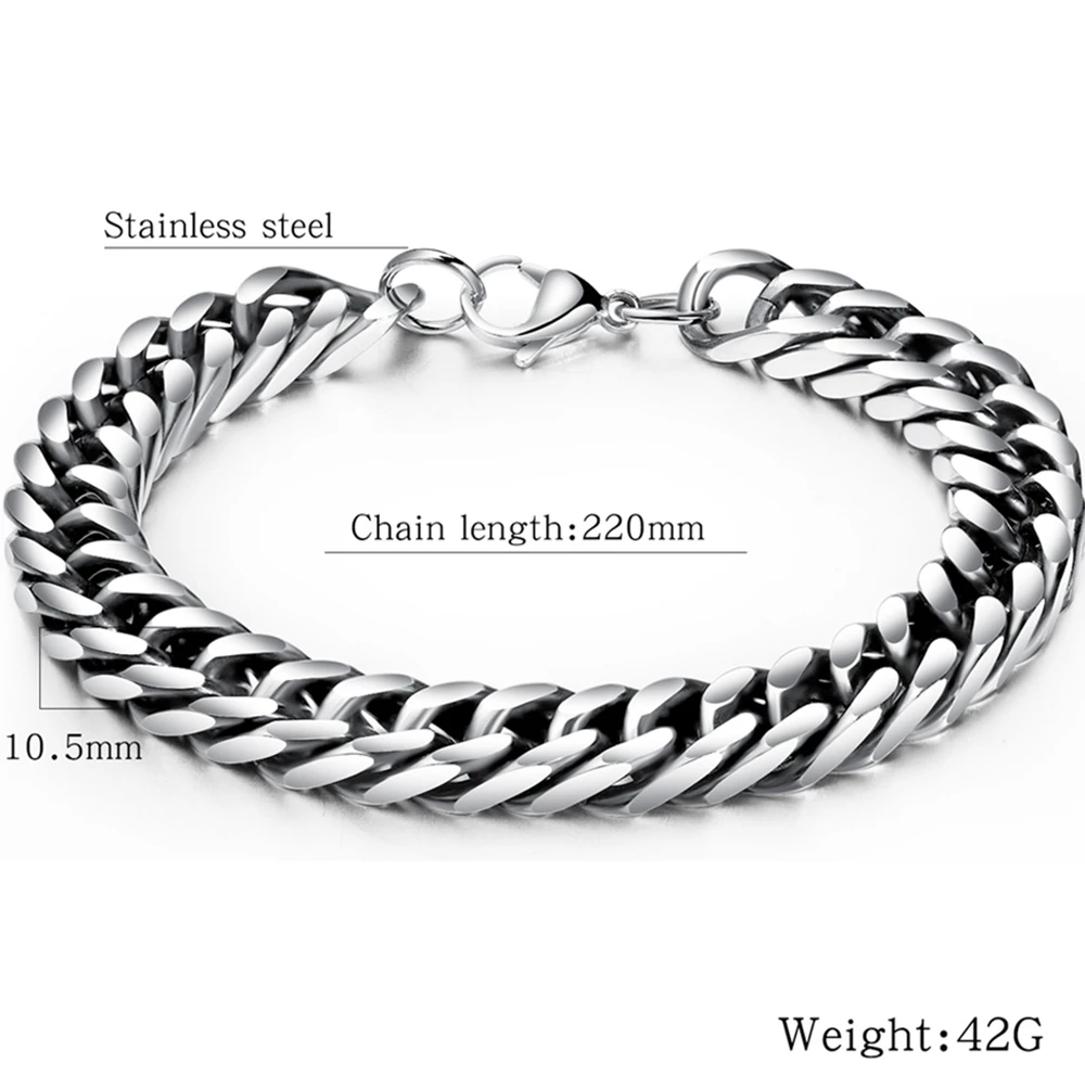 Popular Men Cuban Chain Fashion 316L Stainless Steel Bracelet Accessories