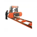 Portable 9 HP gasoline engine horizontal woodworking band sawmill