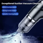 Portable Car Cleaning Vacuum Cleaner 120W Strong Suction Cordless Brushless Motor Hand Vaccum 4 Nozzles Plus Air Duster