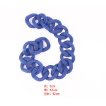 Portable Messenger handbag Accessories Wave Bend Acrylic Bag matte blue Chain for handbag garment belt necklace accessories