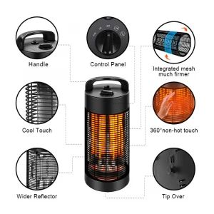 Portable Table Heater Infrared Waterproof Inner Oscillating Outdoor Electric Carbon Patio Heater