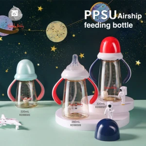 PPSU airship style baby feeding bottles with handle baby milk feeder infant feeding bottles 320ml