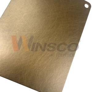 Prime Quality ASTM A240 201 304 316L Handmade Vibration Yellow Bronze Blackened Stainless Steel Sheet For Bathroom Cabinet